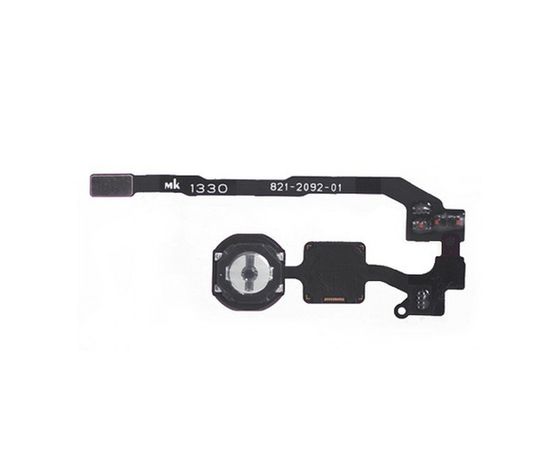 iPhone 5s Кнопка (механизм) "Home" c толкателем и шлейфом + сканер отпечатка пальца (черный) Apple - Сервис Плюс Рус