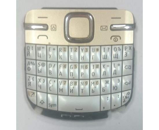 Nokia C3-00 (RM-614) Клавиатура в сборе с подложкой и кнопкой (Золотой) (org.) Nokia - Сервис Плюс Рус