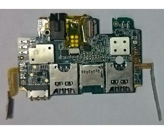 Jinga Hotz M1 Основная (материнская) плата в сборе с разъемом для наушников, разъемами для SIM-карты (сим-карты) и разъемом для SD-карты (org.) Jinga - Сервис Плюс Рус