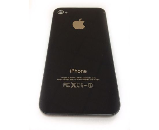 iPhone 4 - корпус - Задняя панель с рамкой крепления (черный) (org.) Apple - Сервис Плюс Рус