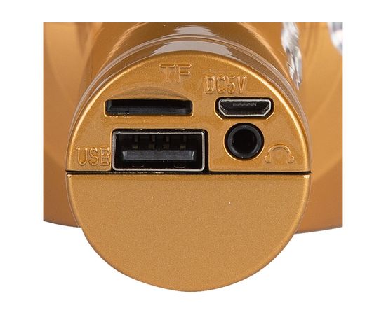 Беспроводной Караоке Микрофон WS-1816 (со встроенным динамикам и подсветкой) - Золотой - Сервис Плюс Рус