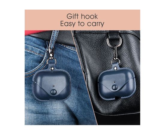 Чехол AirPods Pro кожаный на кнопке, кожа - Сервис Плюс Рус