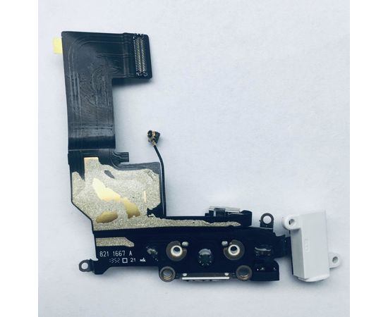 iPhone 5s Шлейф с разъёмом зарядки, микрофоном, разъемом гарнитуры и антенной (шлейф FLC) (Белый) (org.) Apple - Сервис Плюс Рус