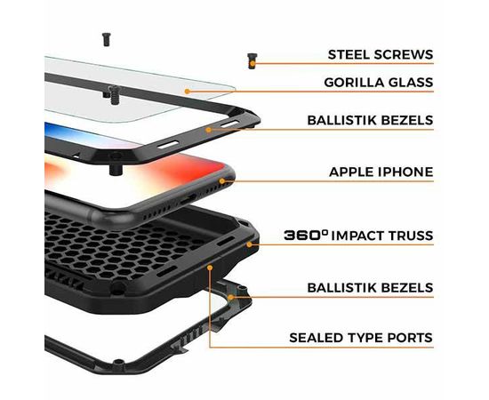 Чехол противоударный/водонепроницаемый для Apple iPhone 11 Pro Max Taktik - Черный - 