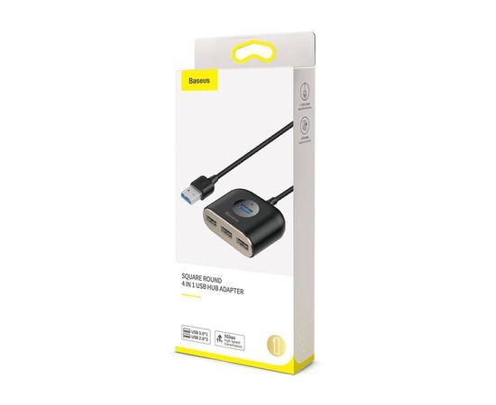USB концентратор Baseus Square Round 4 in 1 USB3.0 to USB3.0+3xUSB2.0 CAHUB-AY01 Baseus - Сервис Плюс Рус