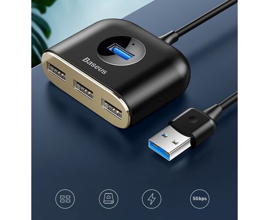 USB концентратор Baseus Square Round 4 in 1 USB3.0 to USB3.0+3xUSB2.0 CAHUB-AY01 Baseus - Сервис Плюс Рус