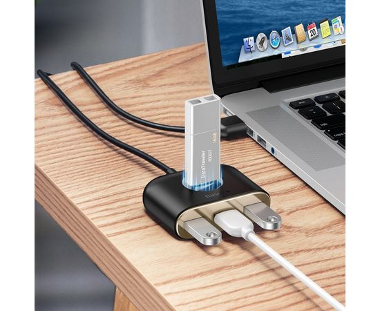 USB концентратор Baseus Square Round 4 in 1 USB3.0 to USB3.0+3xUSB2.0 CAHUB-AY01 Baseus - Сервис Плюс Рус