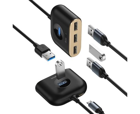 USB концентратор Baseus Square Round 4 in 1 USB3.0 to USB3.0+3xUSB2.0 CAHUB-AY01 Baseus - Сервис Плюс Рус