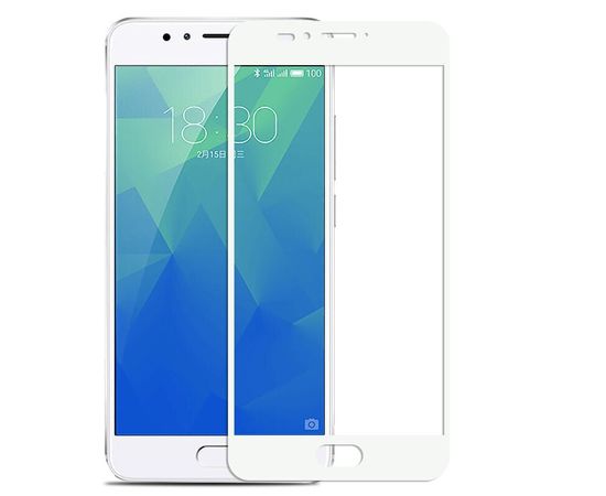 Защитное стекло Meizu M5 с рамкой - белый Meizu - Сервис Плюс Рус
