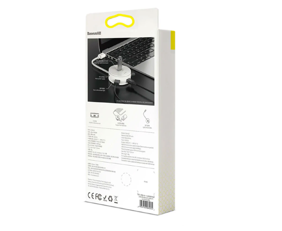 USB-концентратор Baseus Round box USB 3.0 to USB 3.0х1 + USB 2.0х3 1 м, (CAHUB-U01) Baseus - Сервис Плюс Рус