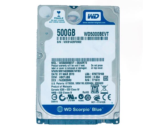 Жёсткий диск SATA 2.5 WD 500 GB (Оригинал) WD - Сервис Плюс Рус