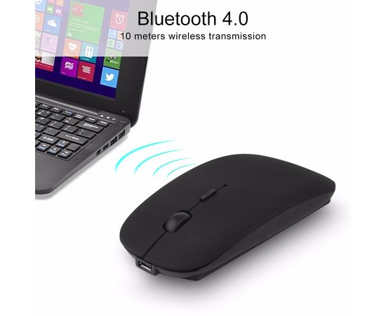Мышь беспроводная компактная бесшумная - Черный - Сервис Плюс Рус