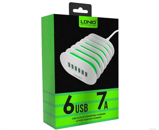 Настольное зарядное устройство LDNIO A6702 6 портов USB 5В LDNIO - Сервис Плюс Рус