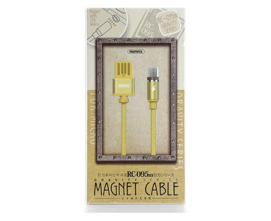 Кабель USB Micro USB 1m RC-095m магнитный Remax золото Remax - Сервис Плюс Рус