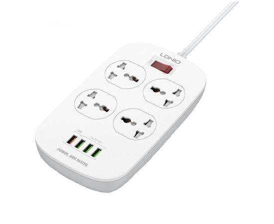 Сетевой фильтр LDNIO SC4407 Defender Series 2500W 4 розетки, 4 USB, 2м LDNIO - Сервис Плюс Рус