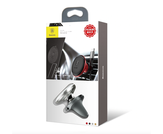 Магнитный автомобильный держатель Baseus Magnetic Air Vent Car Mount Holder with cable clip SUGX-A0S (серебристый) Baseus - Сервис Плюс Рус