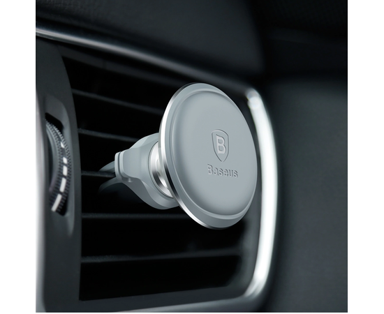 Магнитный автомобильный держатель Baseus Magnetic Air Vent Car Mount Holder with cable clip SUGX-A0S (серебристый) Baseus - Сервис Плюс Рус