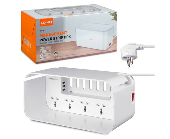 LDNIO SC5309 Power Strip Быстрая зарядка Универсальный адаптер питания для умного дома с 5 Разъем 3 USB-портом LDNIO - Сервис Плюс Рус