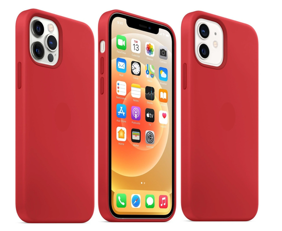 Чехол силиконовый для iPhone 12 Pro Max Silicone Case MagSafe Red Apple - Сервис Плюс Рус
