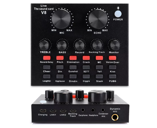 Звуковая карта V8 для микрофона с Bluetooth Lucky Store - Сервис Плюс Рус