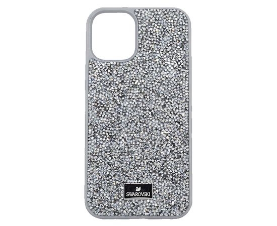 Силиконовый чехол-накладка со стразами SWAROVSKI для iPhone 12 Mini, Серебристый - Сервис Плюс Рус
