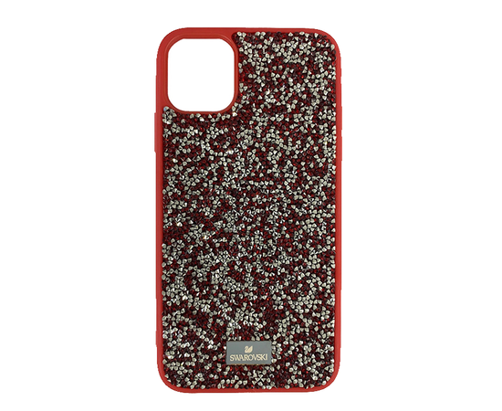 Силиконовый чехол-накладка со стразами SWAROVSKI для iPhone 12 Mini, Красно-серебристый - Сервис Плюс Рус