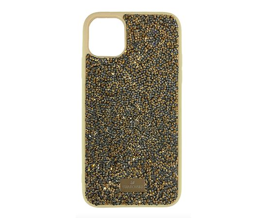 Силиконовый чехол-накладка со стразами SWAROVSKI для iPhone 12 Mini, Золотой-Серебристый - Сервис Плюс Рус