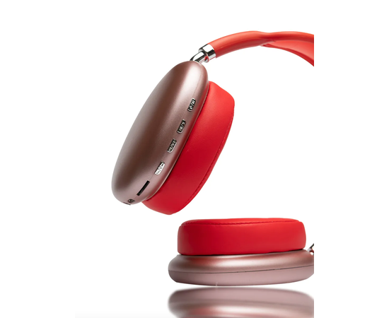 Беспроводные Bluetooth наушники накладные P9, красные - Сервис Плюс Рус