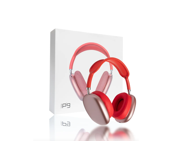 Беспроводные Bluetooth наушники накладные P9, красные - Сервис Плюс Рус