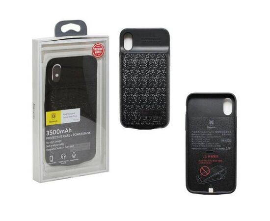 Чехол с доп.аккумулятором 3500 mAh iPhone X/XS Baseus черный - Сервис Плюс Рус