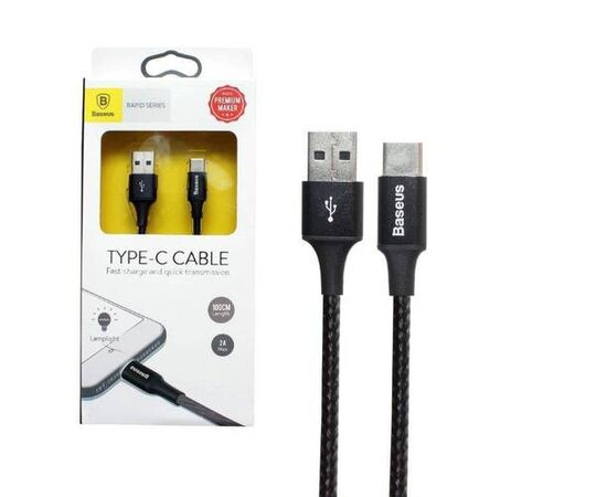Кабель USB Type-C 1M 2A Rapid Series Baseus черный - Сервис Плюс Рус