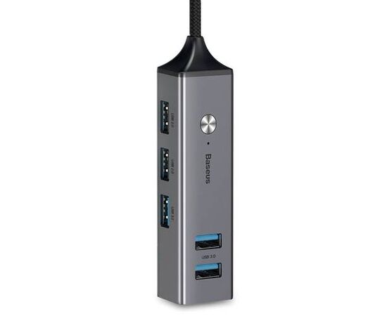 USB Хаб Baseus Cube USB to USB3.0*3+USB2.0*2 HUB Adapter CAHUB-C0G - черный Baseus - Сервис Плюс Рус
