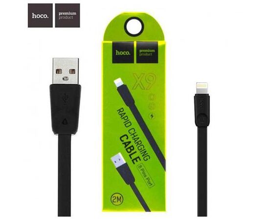 Кабель USB Lightning X9 2M плоский HOCO черный - Сервис Плюс Рус