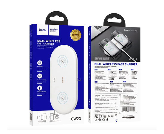 Беспроводное зарядное устройство CW23 Dual power настольная зарядная станция белая - Сервис Плюс Рус