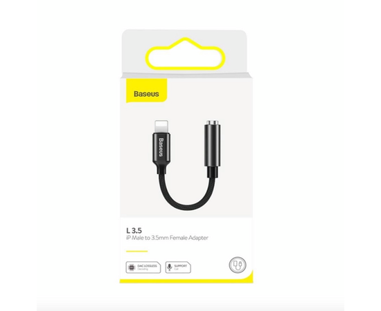 Аудиоадаптер Baseus L3.5 Lightning / 3,5 мм - черный - Сервис Плюс Рус