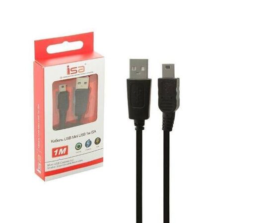 Кабель USB Mini USB 1M ISA черный - Сервис Плюс Рус
