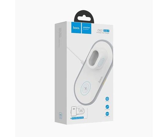 Беспроводное зарядное устройство CW21 HOCO 3 в 1 белое Hoco - Сервис Плюс Рус