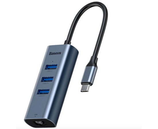 USB-концентратор Baseus Enjoy Series Type-C - 3xUSB/RJ45 (CAHUB-M0G), разъемов: 3 - Сервис Плюс Рус