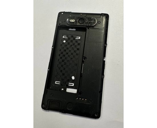Nokia Lumia 820 (RM-825) Задний корпус в сборе с системным разъемом, разъёмом гарнитуры и динамиком (Черный) (org.) Nokia - Сервис Плюс Рус