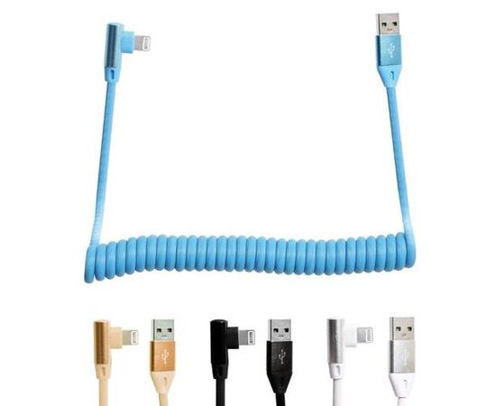 Кабель USB Lightning 1M Г-образный витой провод - Сервис Плюс Рус