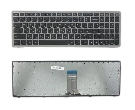 Клавиатура для ноутбука Lenovo IdeaPad U510 Z710 черная с серебристой рамкой - Сервис Плюс Рус