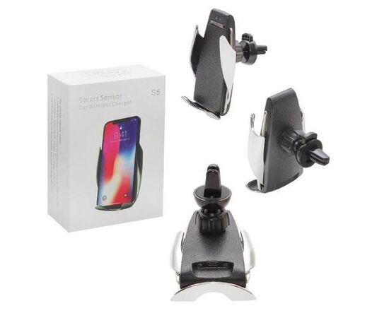 Автодержатель S5 с беспроводной зарядкой 10W - Сервис Плюс Рус