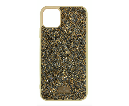Силиконовый чехол-накладка со стразами SWAROVSKI для iPhone 12/12 Pro, Золотой-Серебристый - Сервис Плюс Рус