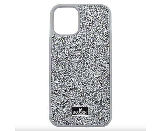 Силиконовый чехол-накладка со стразами SWAROVSKI для iPhone 12 Mini, Серебристый - Сервис Плюс Рус