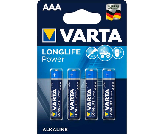 Батарейка Varta LONGLIFE POWER (HIGH ENERGY) LR03 AAA BL4 Alkaline 1.5V (4903) - Сервис Плюс Рус