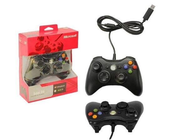 Джойстик XBOX 360 Wired Controller (проводной) черный - Сервис Плюс Рус