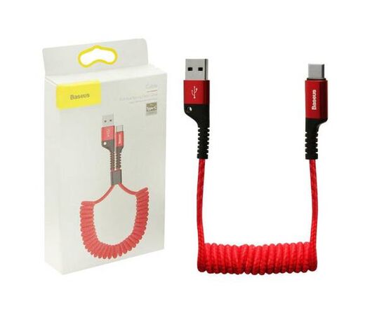 Кабель USB Type-C 1M 2A Fish Eye Spring Data Cable Baseus красный - Сервис Плюс Рус