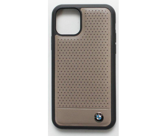 Чехол iPhone 11 Pro Max BMW Perforated Leather PEBO, коричневый - Сервис Плюс Рус