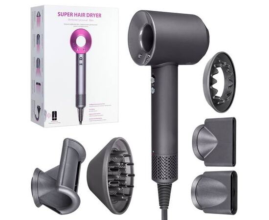 Фен для волос, Набор для укладки волос VanTech Super Hair Dryer, Серый - Сервис Плюс Рус