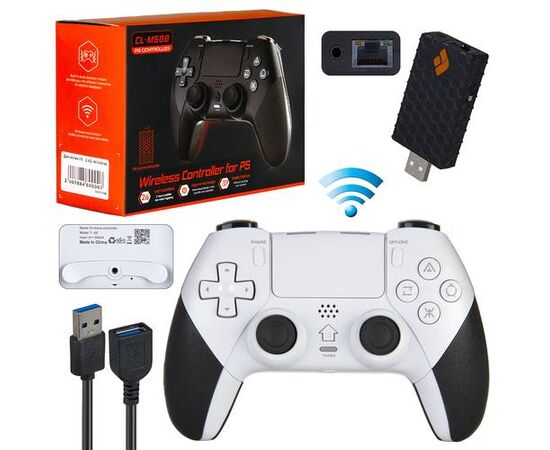 Джойстик PS4 (PS5) беспроводной 2.4G, белый - Сервис Плюс Рус